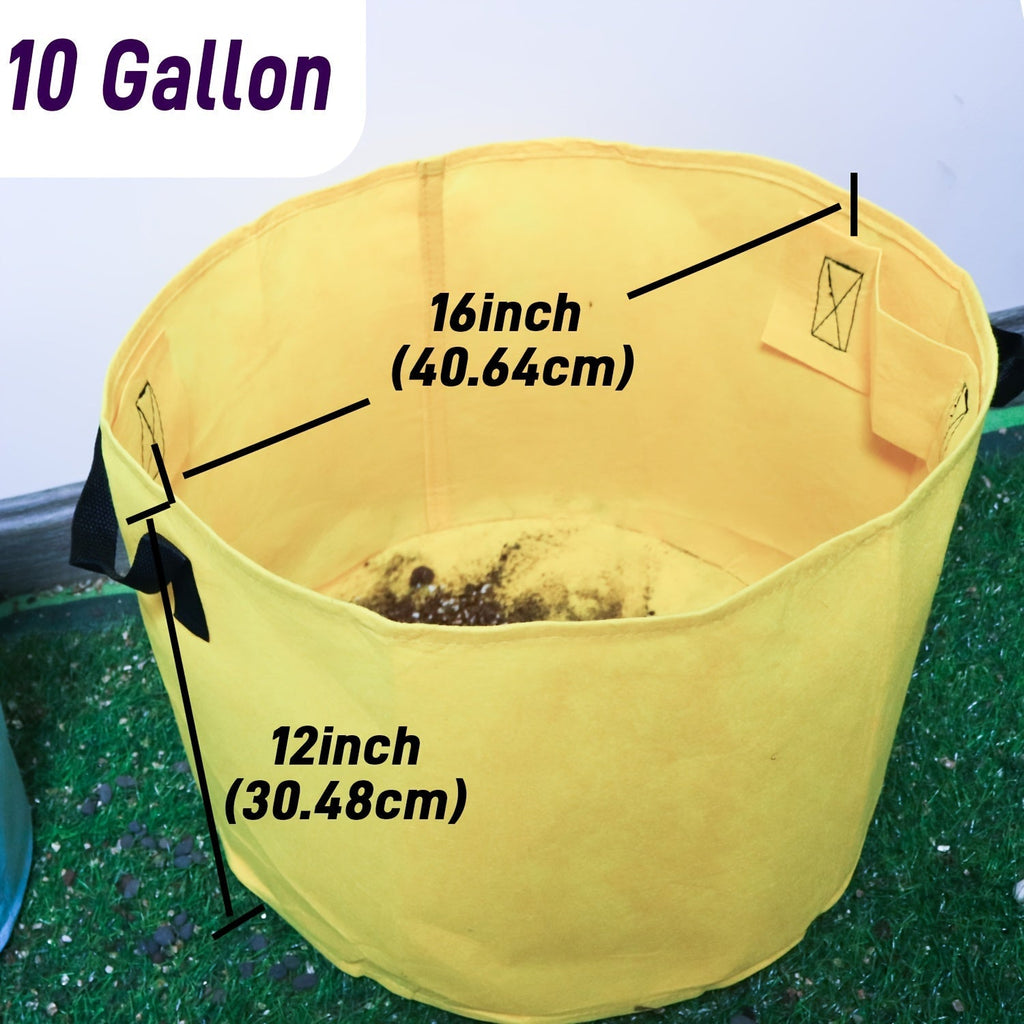 Seven-Color 10-Gallon-Labeled Grow Bag Set with Side Handles, 16-Inch Diameter and 12-Inch Height — image 4