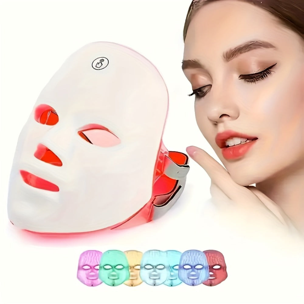 LED Facial Beauty Device 7-Color Light Therapy Portable At-Home Skincare Tool for Bath Time, Home Spa and Personal Care — ima