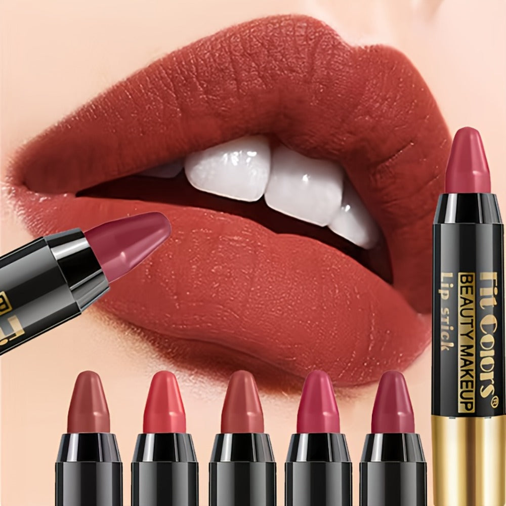 Glossy Crayon Lipstick Set 6 Pack Nourishing Lip Color, for Makeup, Travel and Everyday Vanity Use — image 2
