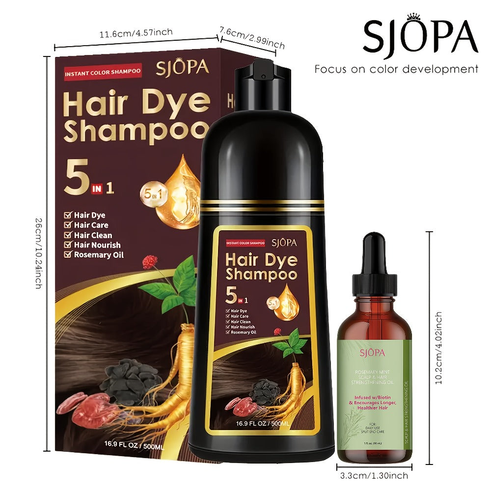 Hair Color Shampoo, SJOPA 5-in-1 16.9oz Bottle-and-Dropper Presentation with 12 Color Options — image 5