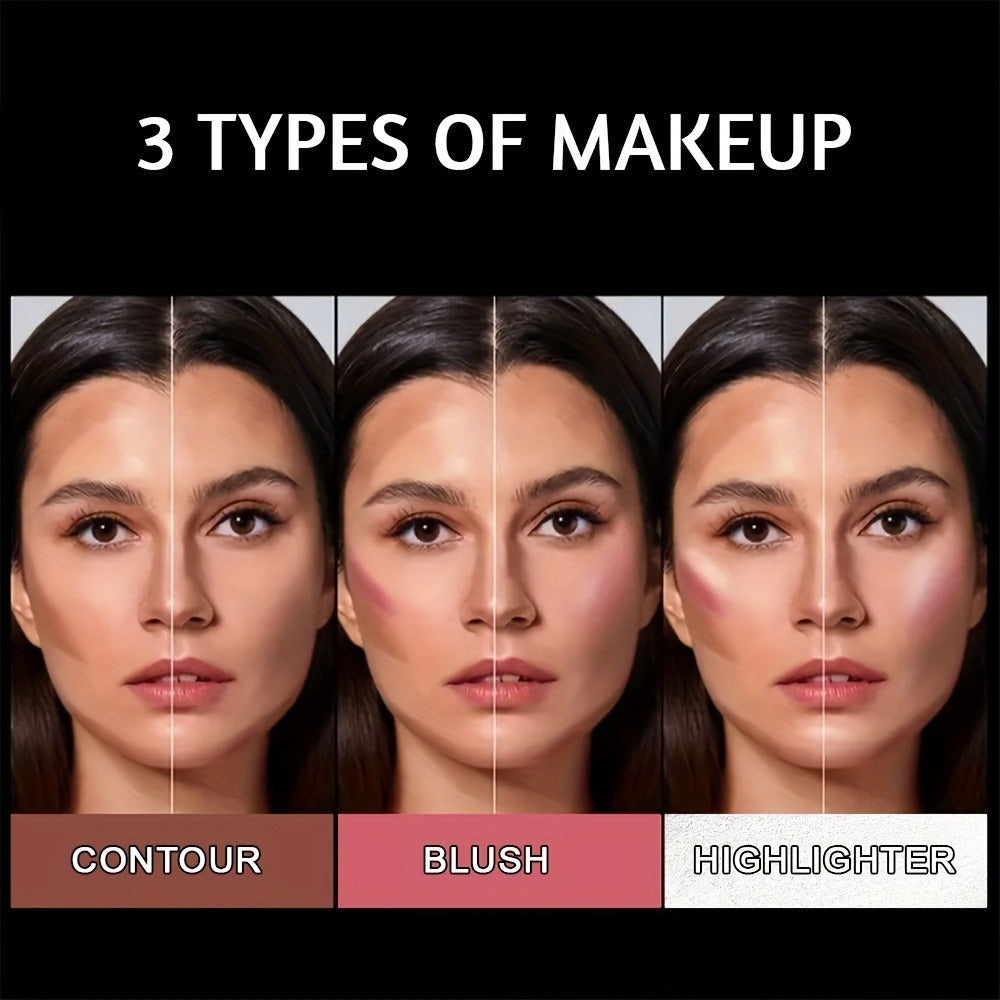 Contour Highlight Blush Stick Set 4-Piece with Professional Brush, Creamy Waterproof Cheek Sculpting Kit — image 2