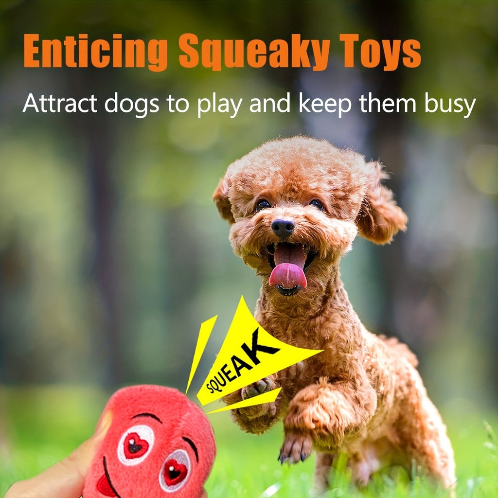 Dog Toy 6-Pack Multicolor Soft Stuffed Plush Balls with Built-In Squeakers for Puppies and Small Dogs — image 3