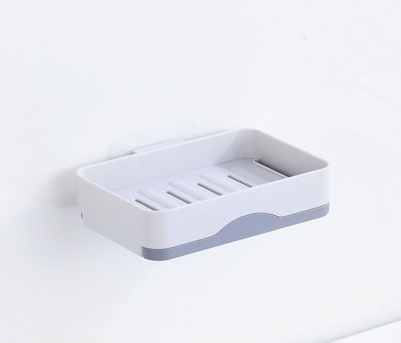 Wall-mounted non-perforated rotatable soap dish