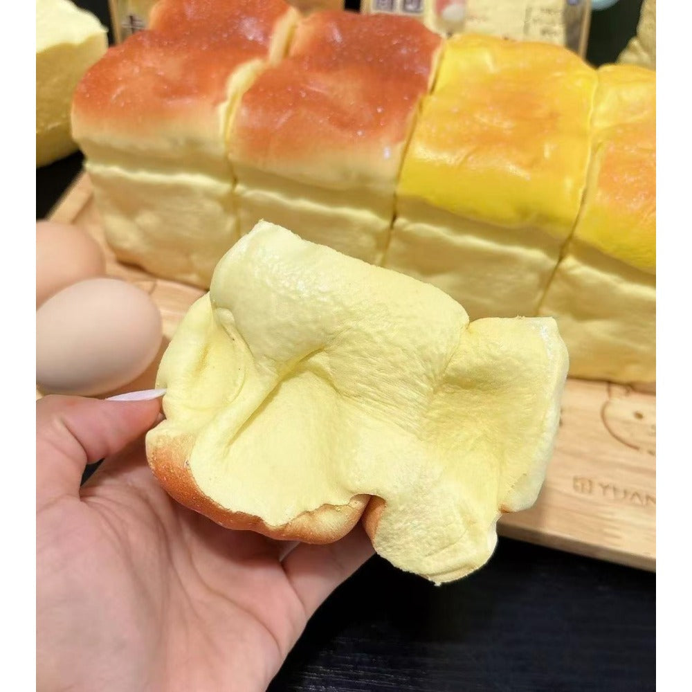 Squishy Bread Slow Rising Stress Toy, Skin-Touch Simulated Bread Fidget Squeeze Toy Desk Decor Anxiety Gift for Kids Adults —