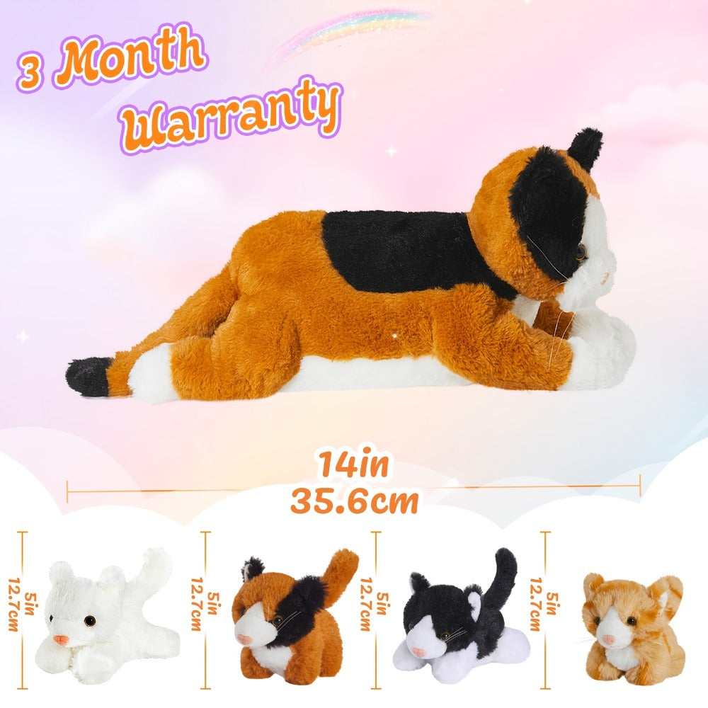 Stuffed Animal Mommy Cat Set with Four Baby Kittens, Five-Piece Family Design and Soft Fabric — image 2