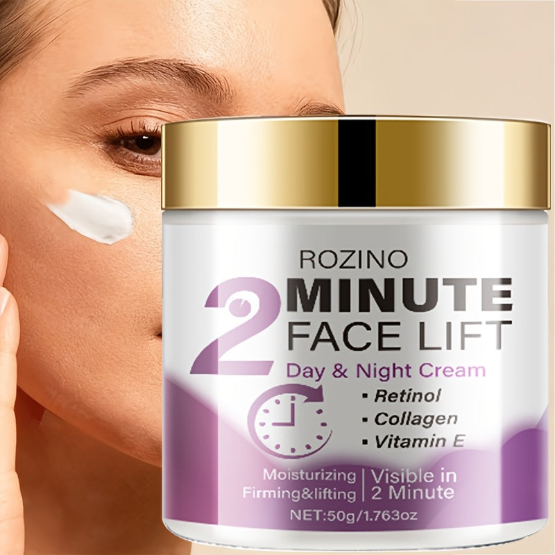 Face Lift Cream with Retinol Collagen Hyaluronic Acid Turmeric Vitamin C E Protein Day Night All Skin Types Alcohol Free 50g 