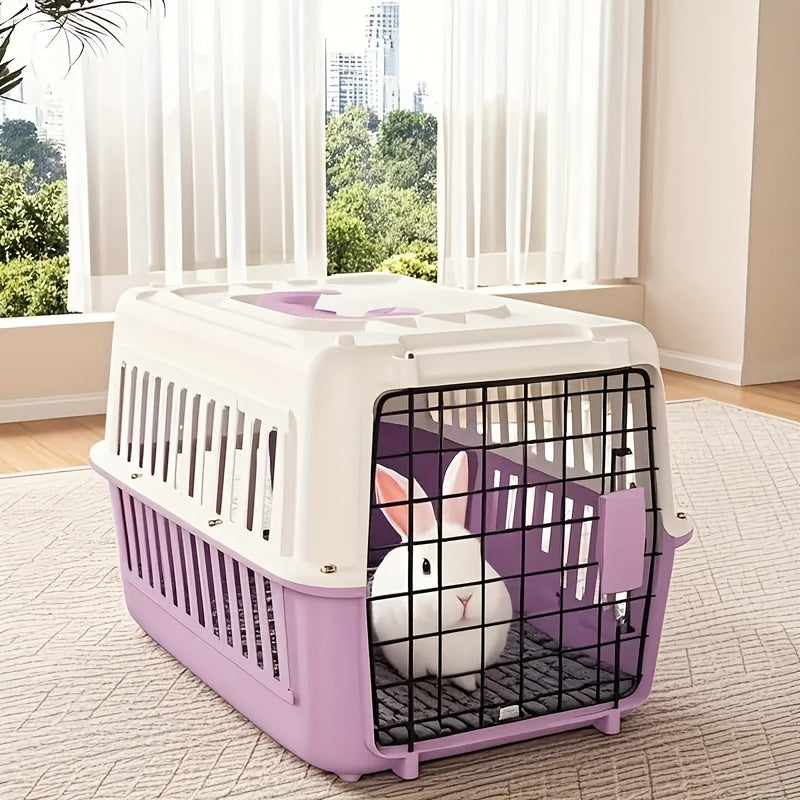 Hard-Shell Pet Carrier Crate with Front Grid Door, Side Ventilation and Standard or XL Sizes in Three Colors — image 1