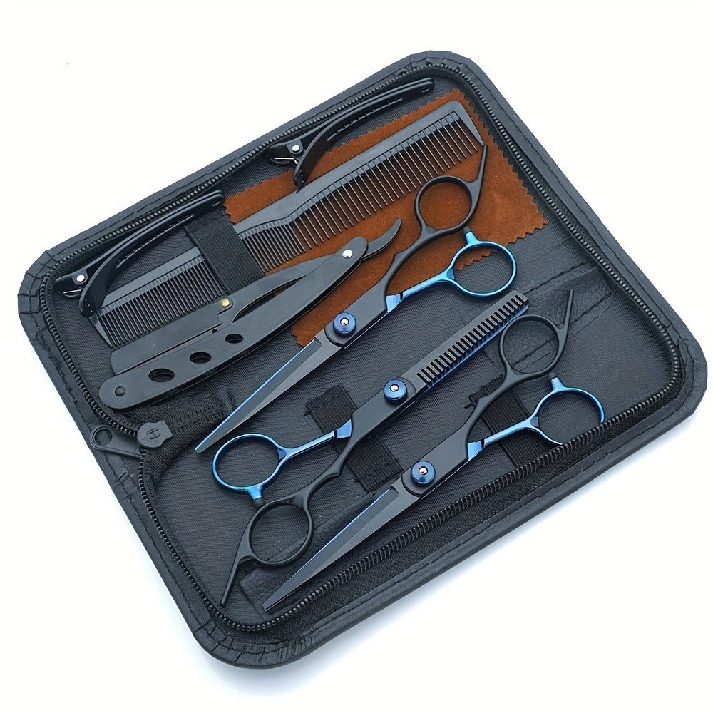 Hair Cutting Scissors Set 6 Inch Stainless Steel with Thinning Shears & Barber Comb – Colorful Professional Hairdressing Shea