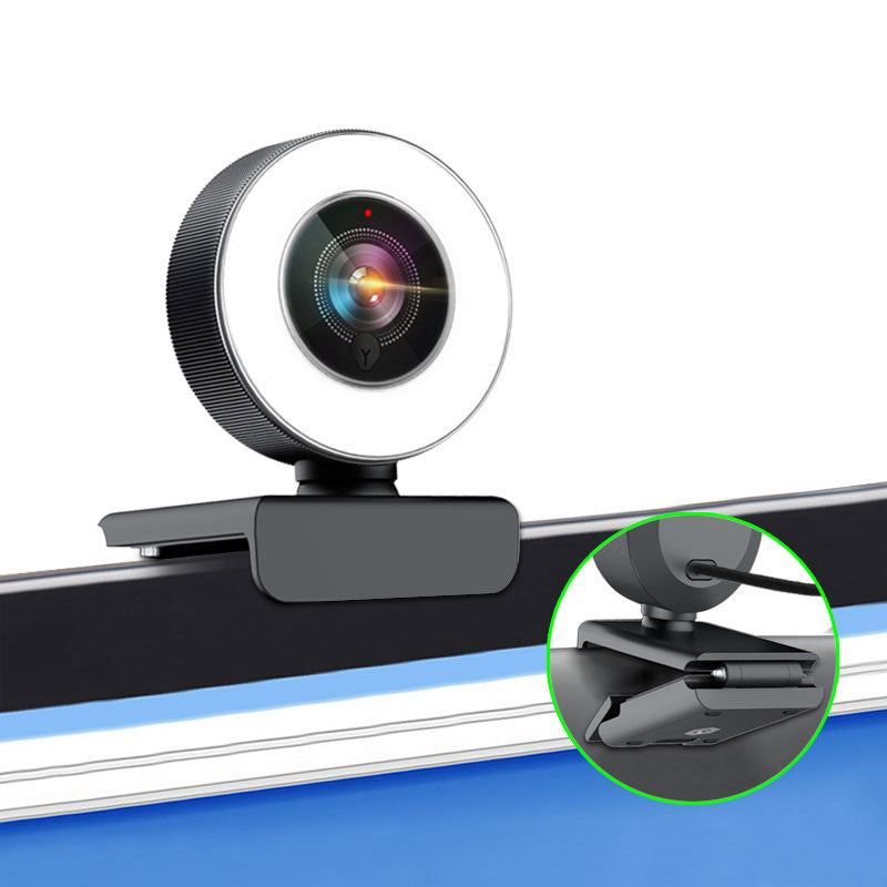 USB 1080P Webcam Auto Focus Fill Light Beauty Camera