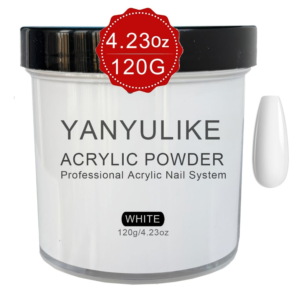 Clear Pink White Acrylic Nail Powder 4oz No Lamp Needed – Polymer Formula for Nail Extensions Sculpting 3D Nail Art Overlays 