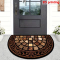 Door Mat Semi Circle Non-Slip | Luxury Velvet Entryway Living Room — image 1
