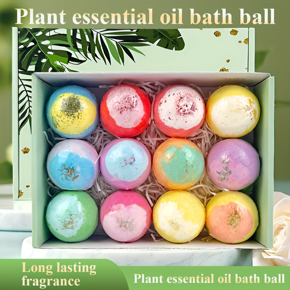 Bath Bombs, 12-Piece Extra-Large Gift Box with Assorted Colors, Labeled Scents and Forest Bath Ball Option — image 6