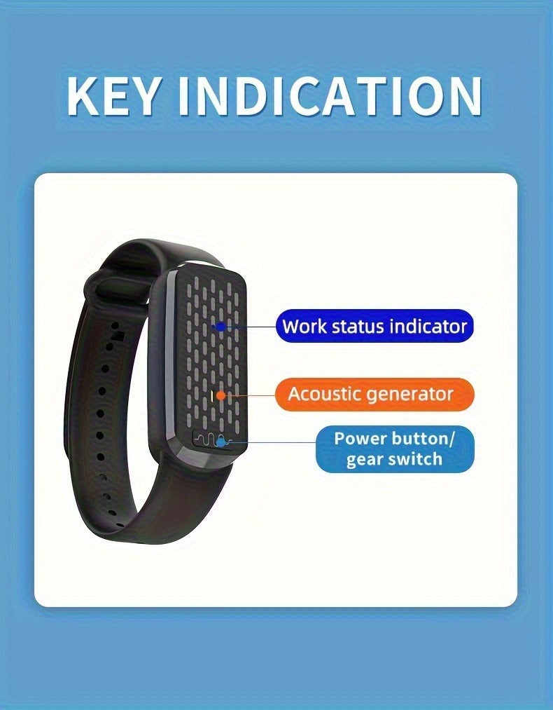 Mosquito Bracelet, Ultrasonic Soundwave Technology, USB Rechargeable, Wristband for Camping Outdoor Hiking Travel — image 20