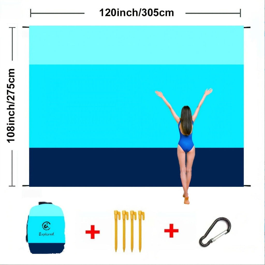 Printed Beach Mat with 19 Exact Size-and-Pattern Options, 198 x 205cm to 275 x 305cm with Stakes and Pouch — image 25