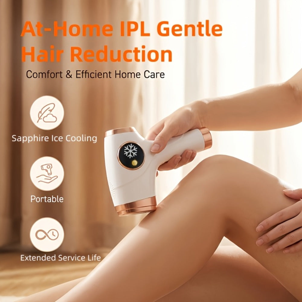 IPL Hair Removal Device Sapphire Ice Cooling Painless 999900 Flashes 9 Modes – At-Home Permanent Hair Reduction for Women Men