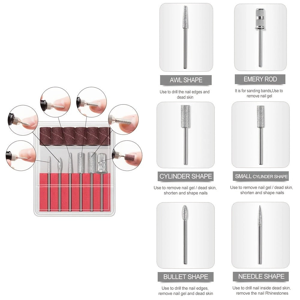 Electric Nail Drill 20000 RPM Console Kit with 6 Bits, 50 Sanding Bands and Standard or 8-in-1 Options — image 41
