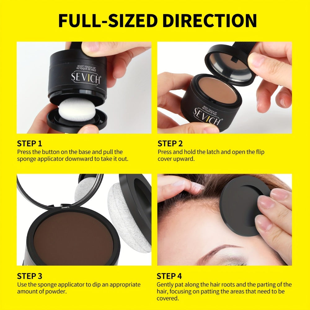 Hairline Powder Root Touch-Up Kit with Refill & Brush – Waterproof Instant Grey Hair Concealer Fills Sparse Hairline Bald Spo