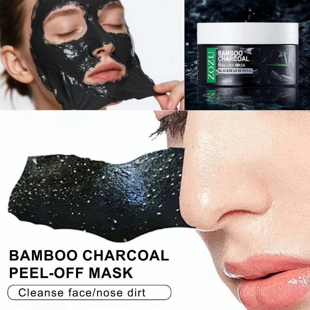 Skincare Set with ZOZU Label, 4 Bamboo Charcoal Items Including Cleanser Mask Essence and Brush Tool — image 3