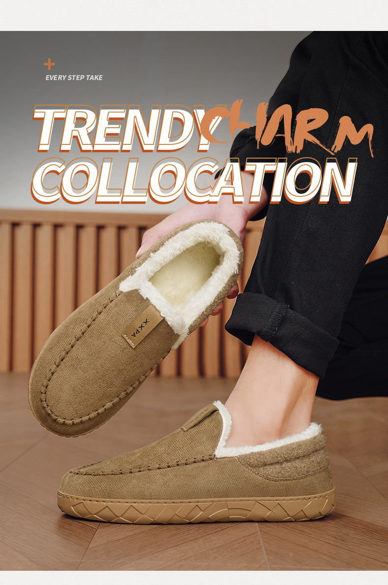 New Mens Slip-on Snow Boots With Fleece Lining For Extra Warmth In Winter