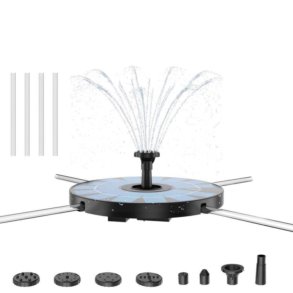Garden Fountain Solar Powered with Support Rod for Garden, Pathway and Patio Lighting, with the Listed Configuration — image 