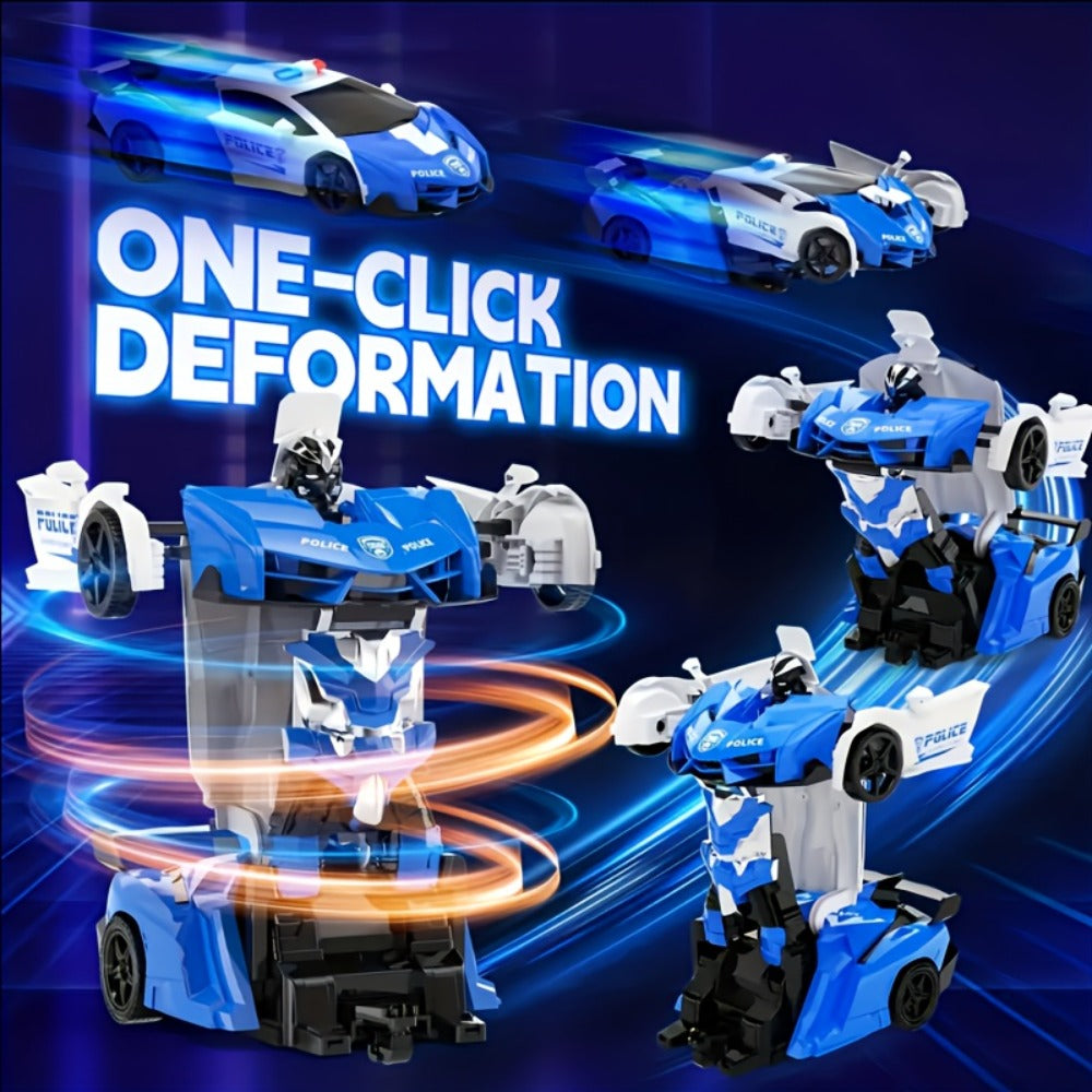 Spider Robot RC Car for Kids 1:18 with LED Lights, One-Button Transform Police Car Stunt Toy — image 12