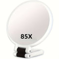Handheld Magnifying Mirror 85X High Magnification for Makeup – 360° Adjustable Handle, Dual Sided 1X 80X, Colorful Border Com