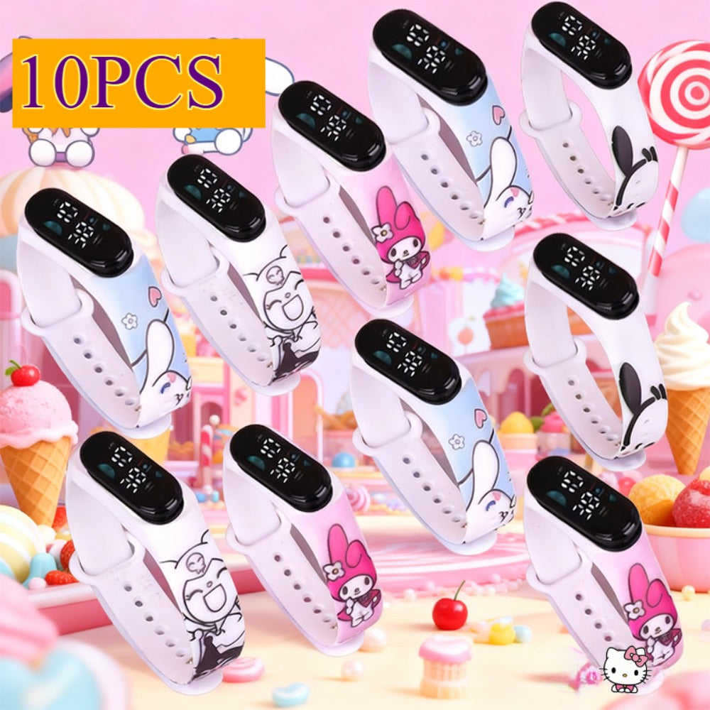 Sanrio Kuromi My Melody Kids Electronic Sports Watch Set 10 Pack, Kawaii Anime 4-Color Mix — image 7