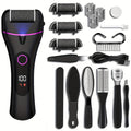 14-in-1 Rechargeable Electric Foot Care Kit with Three Roller Heads, Display and Black or Purple Finish — image 9