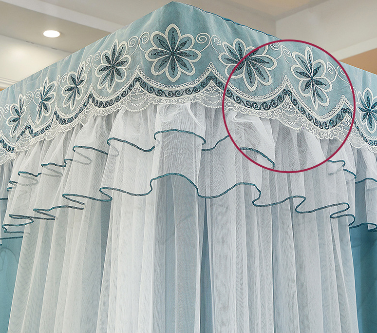 Double-layer Double-rod Three-door Bed Curtain Floor-to-ceiling Mosquito Net