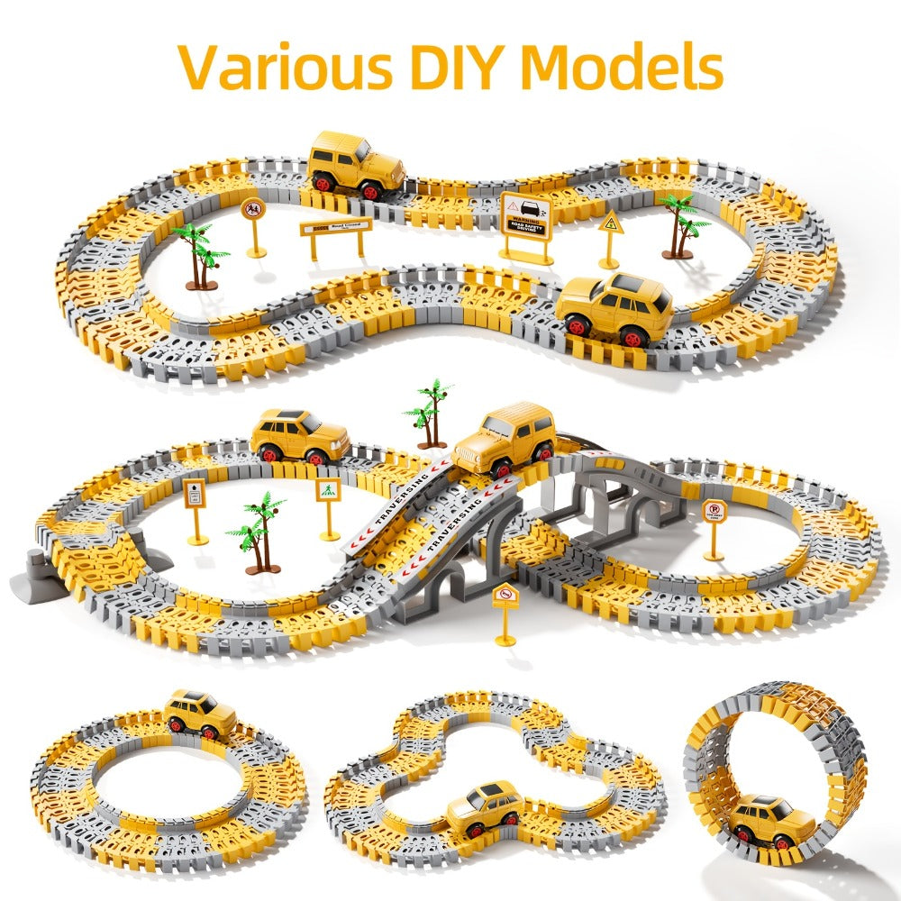 236-Piece STEM Race Track Car Toy Set for Kids Ages 3+, Track Splicing & Racing, Engineering Construction Style — image 8