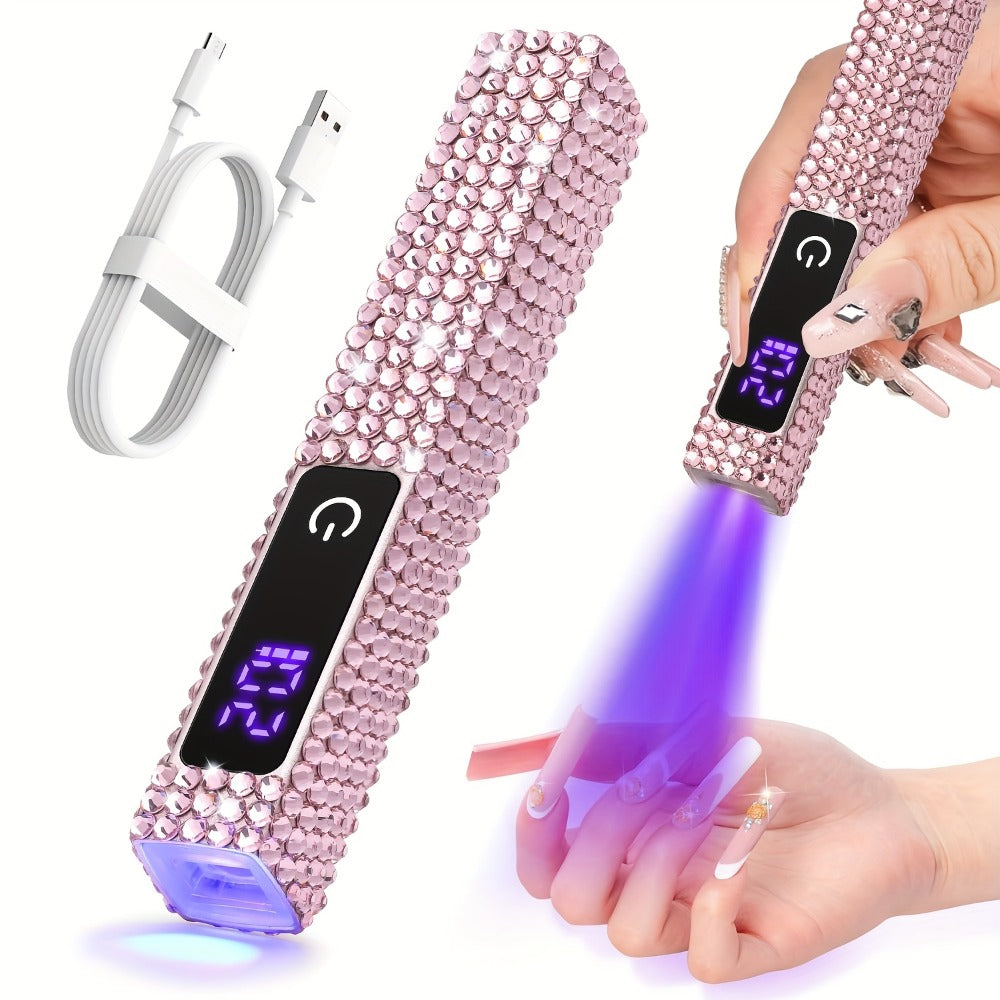 Cordless Nail Lamp Handheld 8X Fast Curing 395nm UV LED Gel Nail Dryer with LCD Touch Screen 20s 60s Timer — image 1
