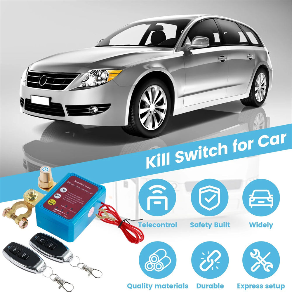 Battery Disconnect Switch Remote 12V 24V 240A – Wireless Kill Switch Auto Cut-Off Magnetic Relay, Anti-Drain Anti-Theft for C