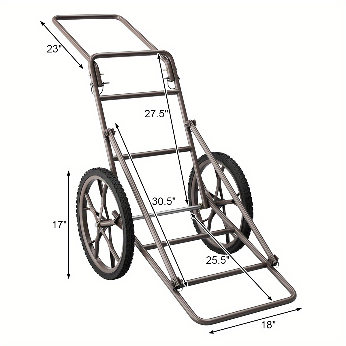 Deer Cart Folding Hunting Hauler Steel Frame 17" Wheels Utility Gear Dolly for Game & Tree Stand Transport — image 4