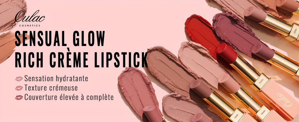 Oulac Nude Satin Lipstick Set 12g Each – Lightweight Moisturizing Full Coverage Cream-to-Satin Formula, Skin-Flattering Nude 