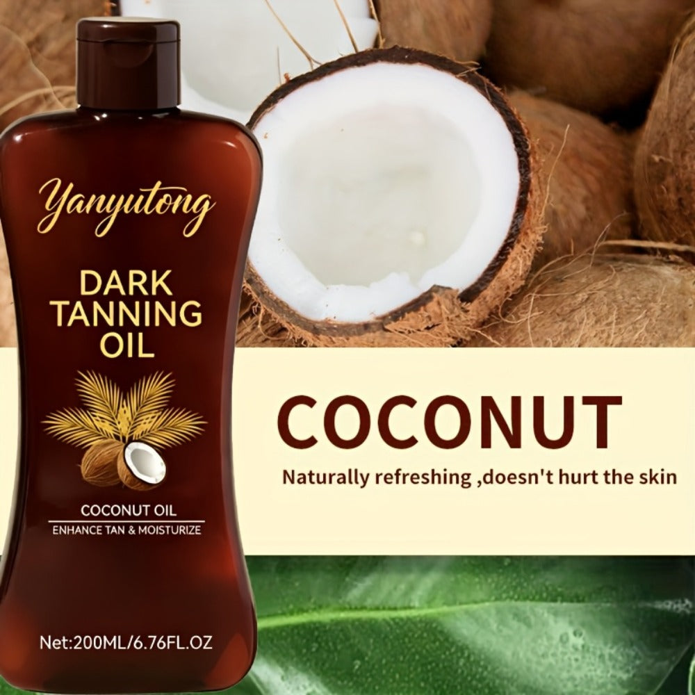 Sun Tanning Oil 200ml – Deep Golden Tan Accelerator Body Oil for Beach & Outdoor, Moisturizing & Nourishing Summer Skin Care 