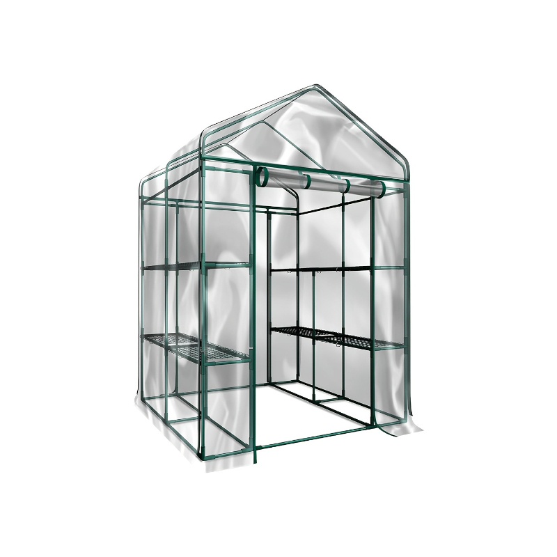Walk-In Greenhouse Outdoor with Screen Windows, PE Cover, Portable Plant Shelter with Shelving Clips — image 4