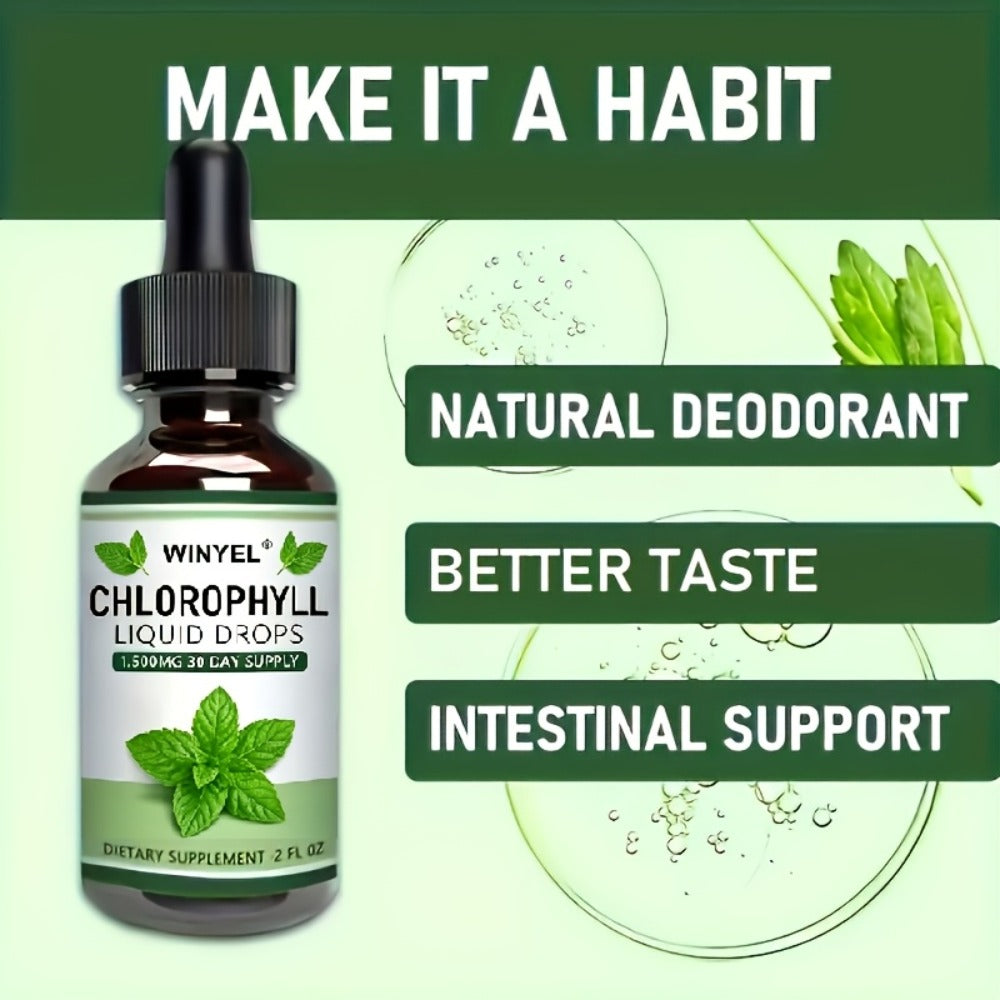 Herbal Supplements with WINYEL Label, Liquid Chlorophyll Drops in One Amber Dropper Bottle — image 6