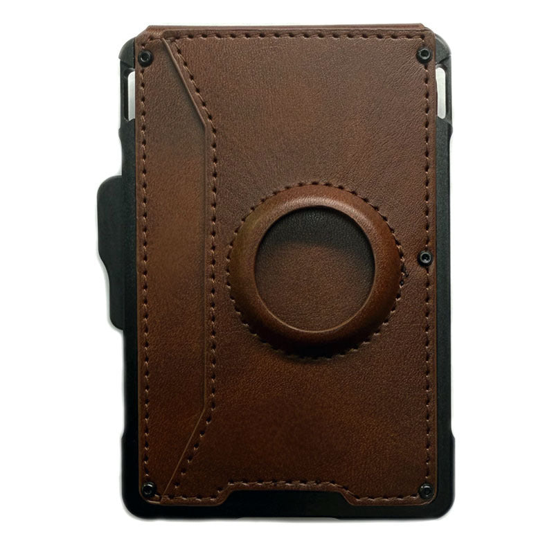 Wallet Men's Card Holder Large Capacity Flip Carbon Fiber Metal Cartridge