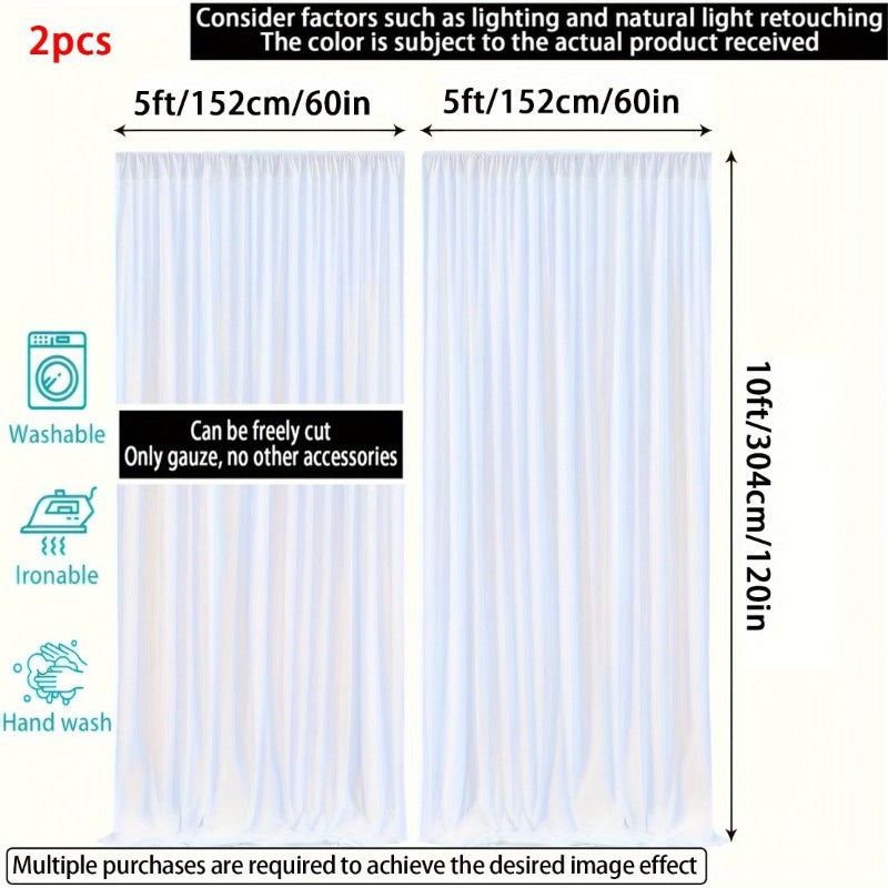 Four-Piece White Sheer Outdoor Curtain Set with Rod-Pocket Top and 152 x 304 cm Panel Size — image 3