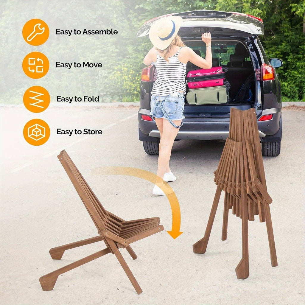 Wood Folding Outdoor Chairs Set of 1/2/4 for Camping, Travel and Outdoor Use, with the Listed Configuration — image 2