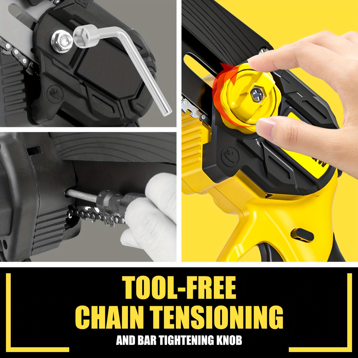 Cordless Mini Chainsaw 8 Inch with 2x2.0Ah Batteries & Charger, Auto Oiler, Chain Tensioning, 26ft/s Speed for Tree Branches 