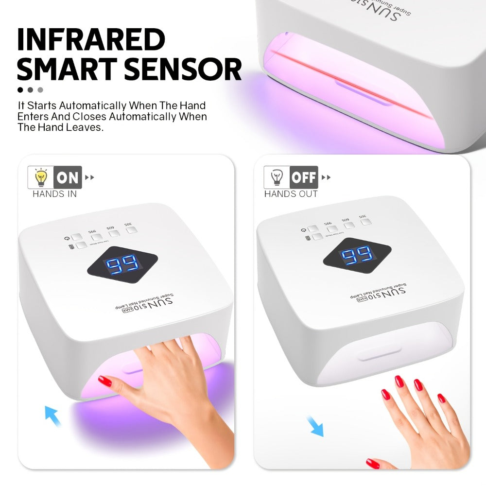 SUN S10 MAX Rechargeable LED Nail Lamp with 30 Dual-Light Beads, LCD Display and Three Timers — image 6