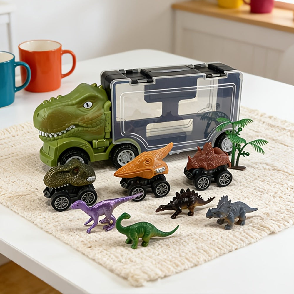 T-Rex Dinosaur Carrier Truck Playset with Mini Cars, Figures and Standard or Upgraded Package Options — image 4