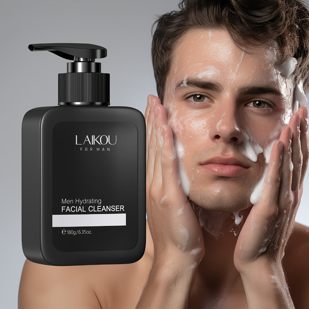 Skincare Set with LAIKOU Label, 4 Men’s Products with Cleanser Toner Lotion and Tone-Up Cream — image 5