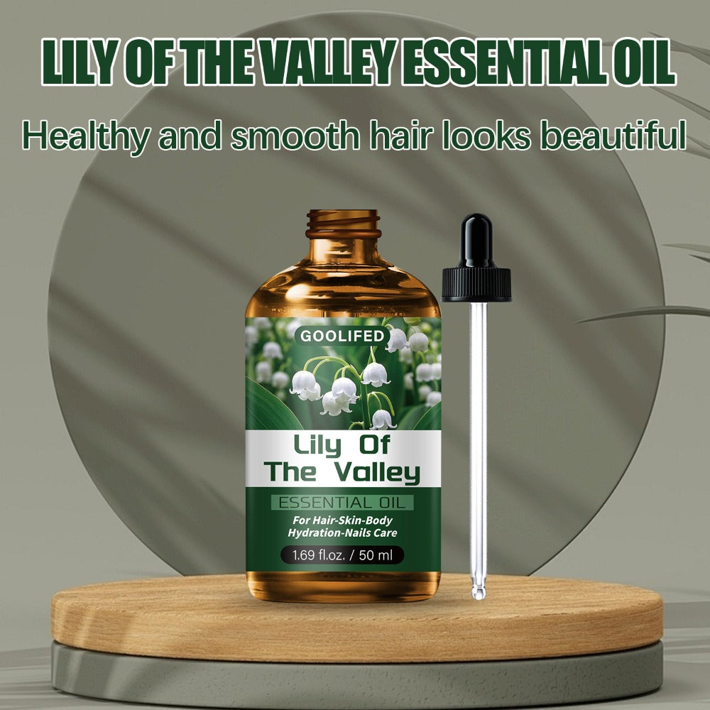 Lily of the Valley Body Oil Blend in a 50ml Amber Dropper Bottle with Floral Green Label Design — image 11
