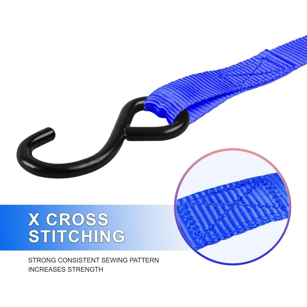 Ratchet Tie Down Straps 4-Pack 15FT 1, 500 lb Break Strength Heavy Duty with Soft Loops & Storage Bag – High-Visibility Webbi