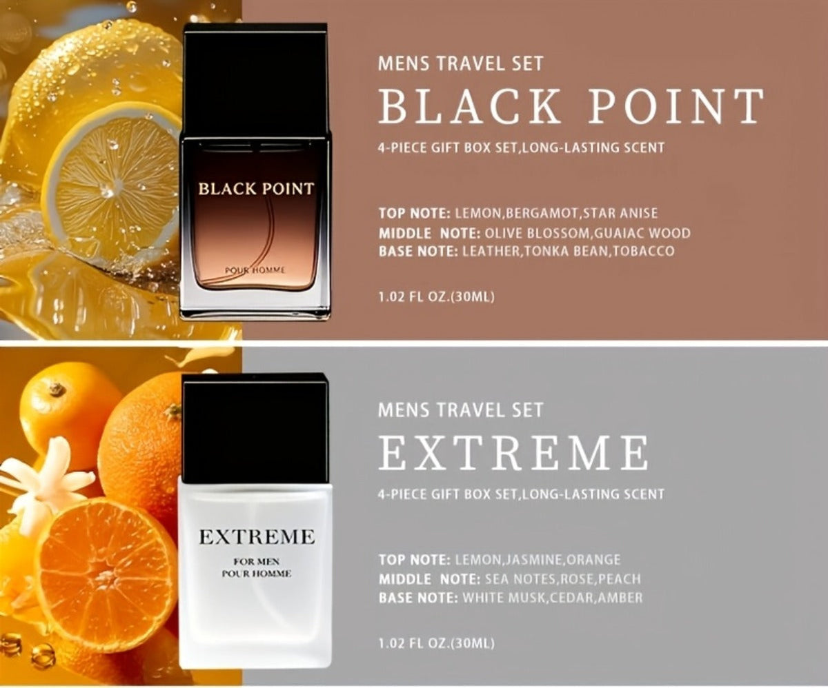 EDT Cologne Gift Set for Men 4 Piece Variety 4 Different Scents Long Lasting Fragrance Mini Bottles 0.85oz Each Travel Friend