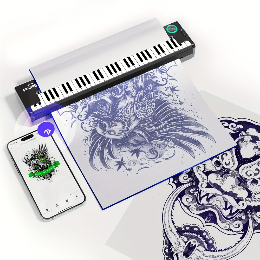 Thermal Tattoo Transfer Paper 40 Sheets Peripage Ink-Free A4 Stencil Paper High Definition Fast Imaging for Tattoo Stencil Pr