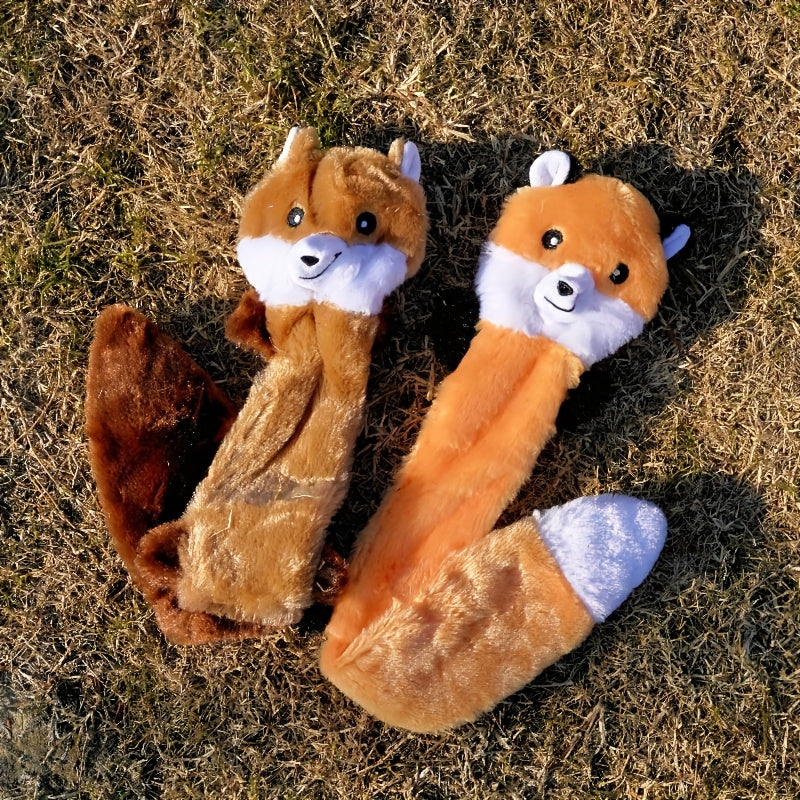 Dog Toy 3-Pack No-Stuffing Flat Plush Animals with Built-In Squeakers and Crinkle Layer for Small Medium Dogs — image 3