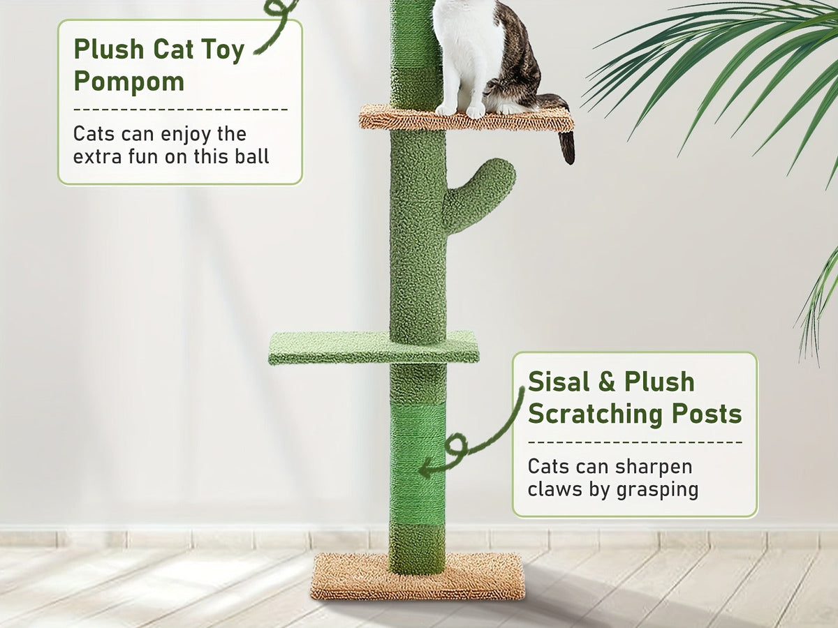 90-107.9-Inch Floor-to-Ceiling Cat Tree with Four Platforms, Tension Post and Five Style Options — image 3